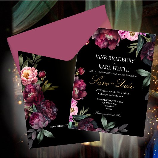 A Rich Bouquet Save the Date Wedding Invitation 招待状