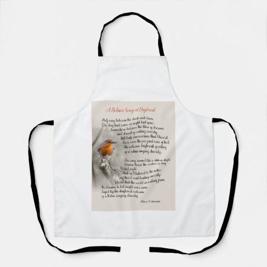 A Robin's Song at Daybreak – 詩N.ウォーターマン エプロン (正面)