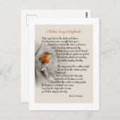 A Robin's Song at Daybreak – 詩N.ウォーターマン ポストカード (正面/裏面)