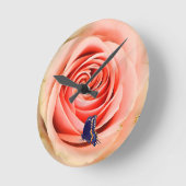 A rose and a butterfly ラウンド壁時計 (傾斜)