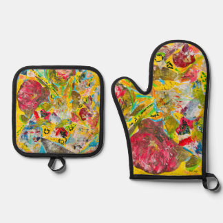 A Rose By Any Other Name oven mitt and pot holders 鍋つかみ&鍋敷きセット