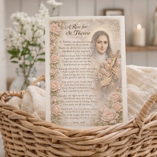 A Rose for St. Thérèse Devotional Note カード