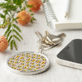 A round keychain with a floral pattern キーホルダー (側面)