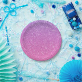 A round plate with a gradient purple to pink ペーパープレート (パーティー)