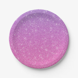 A round plate with a gradient purple to pink ペーパープレート