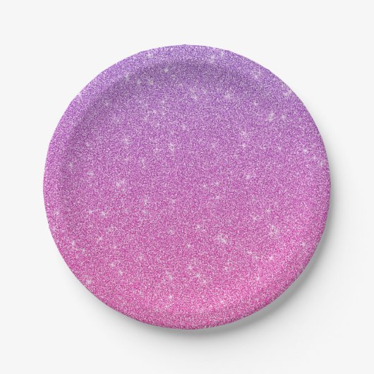 A round plate with a gradient purple to pink ペーパープレート (正面)