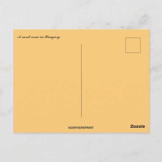 A Rural Scene in Hungary at Dawn ポストカード (裏面)