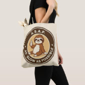 A.S.A.P とにかくゆっくりナマナマしいナマケモノ トートバッグ (クローズアップ)