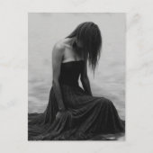 A Sad Woman in the Water Black and White ポストカード (正面)