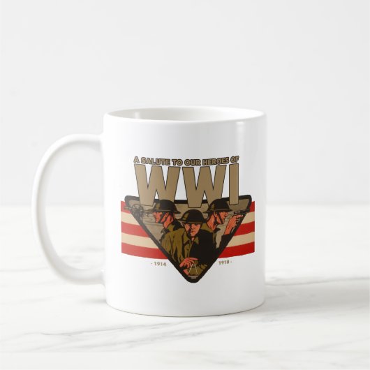 A Salute To Our Heroes of WWI  コーヒーマグカップ (左)