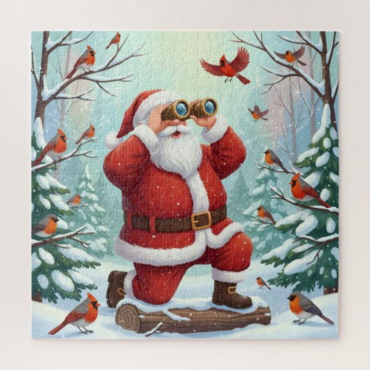 A Santa's View: Christmas Bird Watching ジグソーパズル (縦)