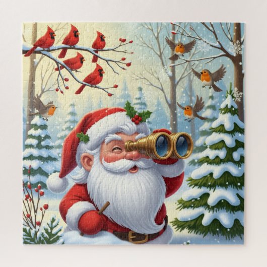 A Santa's View: Christmas Bird Watching ジグソーパズル (縦)