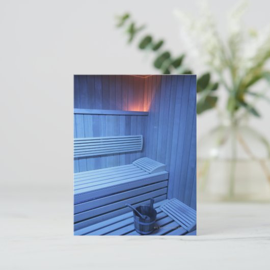 A sauna in blue light, Sweden. ポストカード (スタンド正面)
