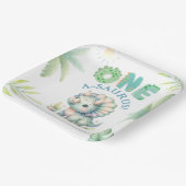 A-Saurus Triceratops恐竜1回目の誕生日 ペーパープレート (傾斜あり)