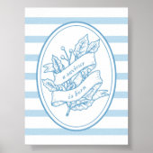 A Saviour Is Born Blue Holly Christmas Poster ポスター (正面)