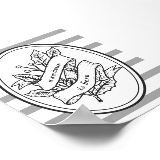 A Saviour Is Born Christian Christmas Wall Art ポスター (角)