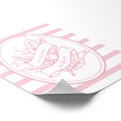 A Saviour Is Born Pink Holly Banner Christmas  ポスター (角)