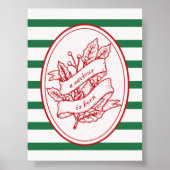 A Saviour Is Born Red Holly Banner Christmas ポスター (正面)