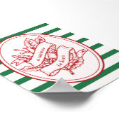 A Saviour Is Born Red Holly Banner Christmas ポスター (角)