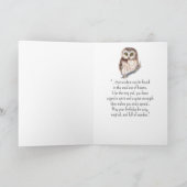 A Saw Whet Owl Personality Birthday Fun Bird カード (内部)