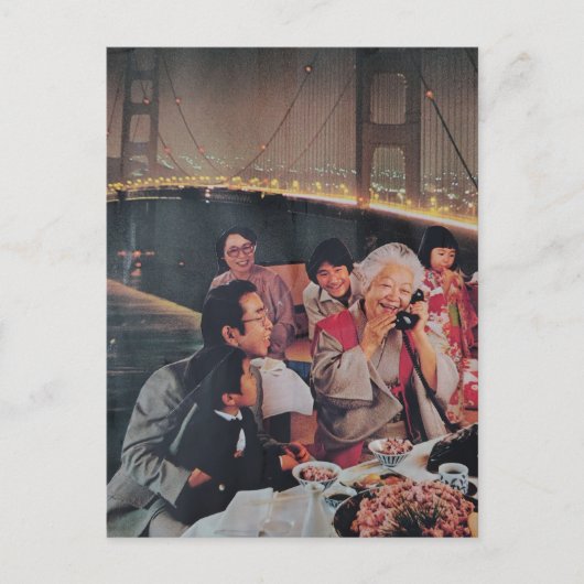 A Scenic Dinner at the Bridge at Night Postcard ポストカード (正面)