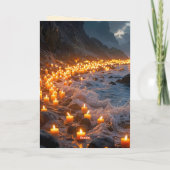 A sea of candlelight on the beach, Condolence Card カード (裏面)