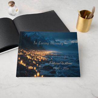 A sea of candlelights on the beach, condolence  ゲストブック