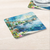 A Sea Port スクエアペーパーコースター (アングル)