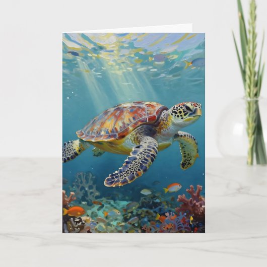 A Sea Turtle Themed Birthday カード (正面)