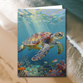 A Sea Turtle Themed Birthday カード