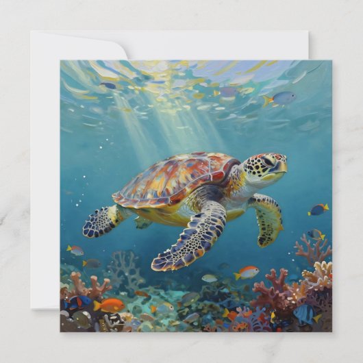 A Sea Turtle Themed Blank カード (正面)