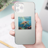 A Sea Turtle Themed Teal シール (スマートフォン)