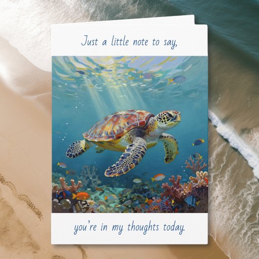 A Sea Turtle Themed Thinking about You カード