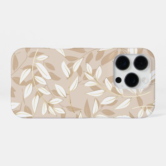 A seamless pattern featuring stylized leaves iPhoneケース (裏面横)