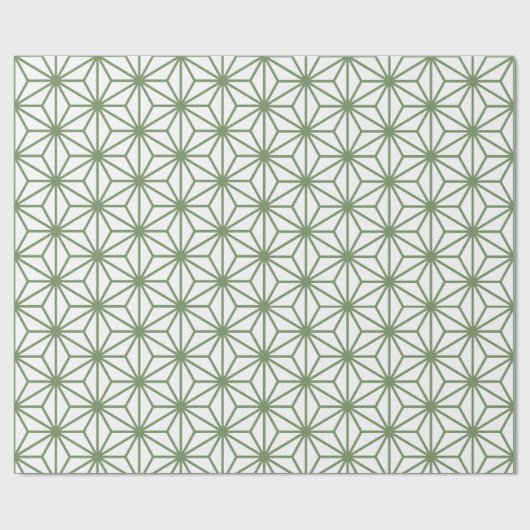 A seamless pattern of interlocking green geometric ラッピングペーパー (フラット)