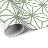 A seamless pattern of interlocking green geometric ラッピングペーパー