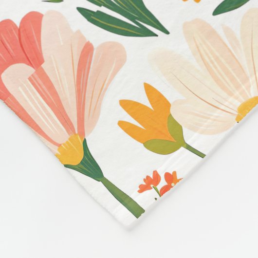  A seamless pattern of spring flowers  フリースブランケット (角)