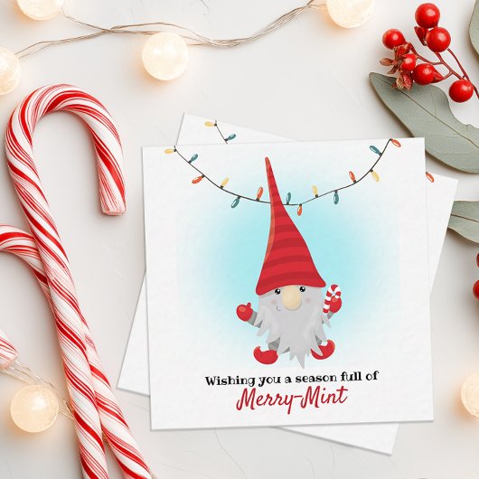 A Season Full of Joyful Mint Elf Greeting Card ノートカード