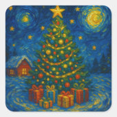 A sensual Van Gogh-esque Christmas tree スクエアシール (正面)