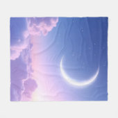 A serene and beautiful crescent moon. Generated ai フリースブランケット (正面(横))