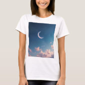 A serene and beautiful crescent moon tシャツ (正面)