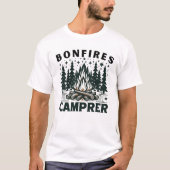 A Serene Camping Scene with a Starry Night Bonfire Tシャツ (正面)