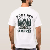 A Serene Camping Scene with a Starry Night Bonfire Tシャツ (裏面)