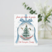 A Serene Winter Scene of Hummingbirds Design ポストカード (スタンド正面)