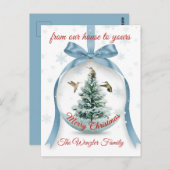 A Serene Winter Scene of Hummingbirds Design ポストカード (正面/裏面)