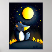 A serene wolf rests on a hill ポスター (正面)