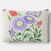 A set of flowers painted in watercolor  アクセサリーポーチ (正面)