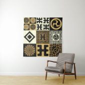 A set of japanese style seamless patterns, tribal  タペストリー (インサイチュ(横))