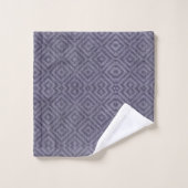 A set of purple towels with a diamond pattern バスタオルセット (ウォッシュタオル)