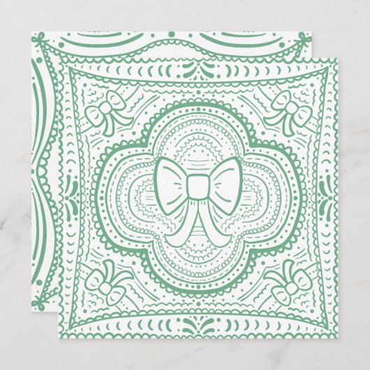 A Shabby Chic Bow  招待状 (正面/裏面)